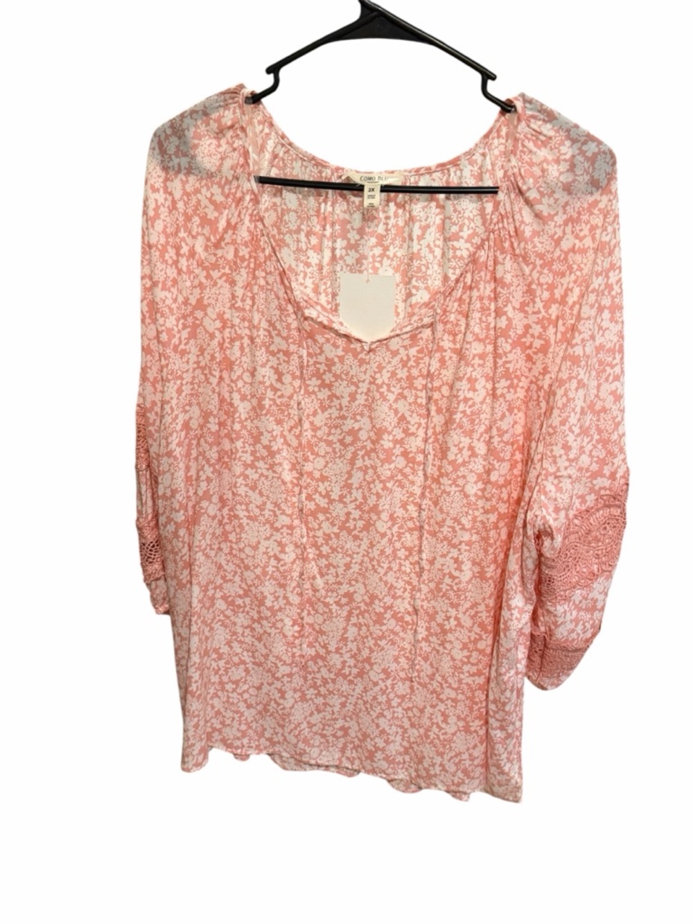 Como Blu Light Pink Floral Blouse